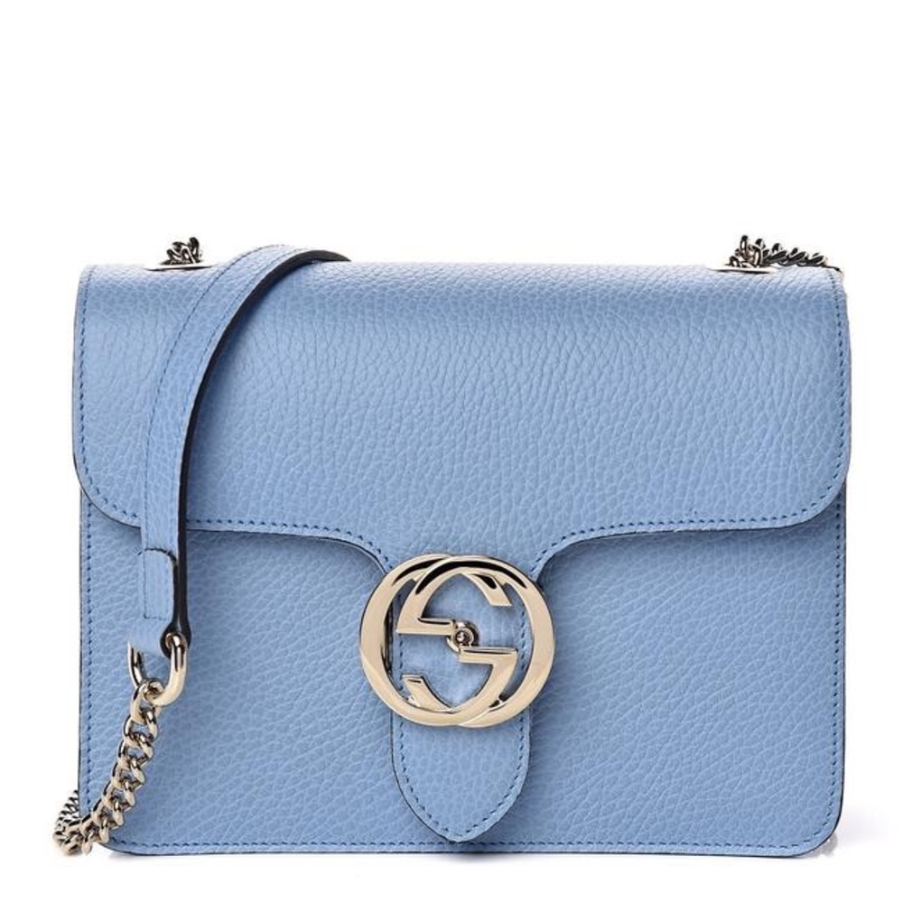 Gucci Light Blue Leather Cross Body/ Shoulder Bag